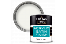 1L Crown Trade Acrylic Satin Finish White