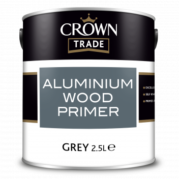 2.5L Crown Trade Aluminium Wood Primer Grey