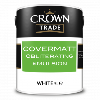 5L Crown Trade Covermatt Obliterating Emulsion Whi