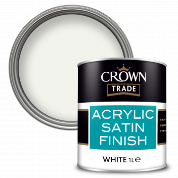 1L Crown Trade Acrylic Satin Finish White