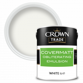 5L Crown Trade Covermatt Obliterating Emulsion Whi
